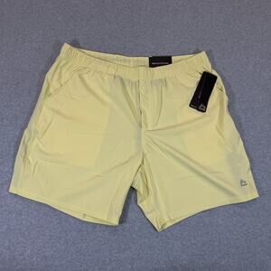 RBX Mens Training Shorts 7" Inseam XL Yellow Athletic Gym Running Wicking NWT
